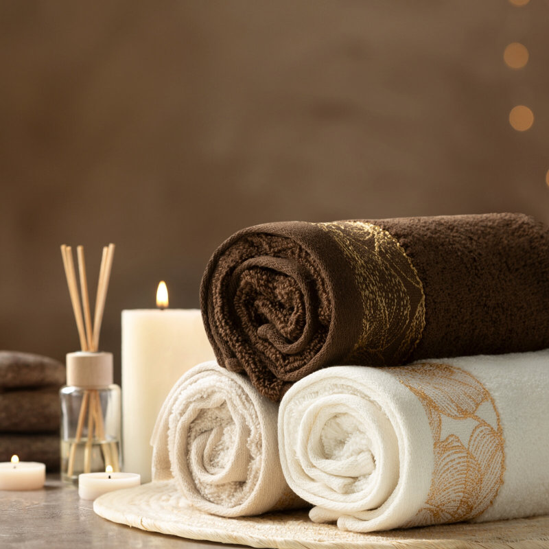 Dundalk Midweight Jacquard Bath Towel, Brown