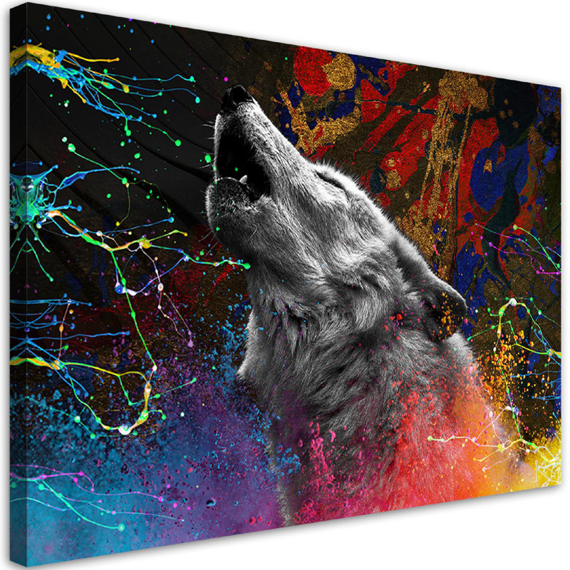 Wolf Bull Nature - Wrapped Canvas Print, 70cm H x 100cm W