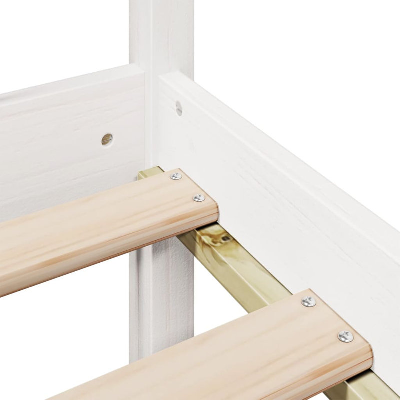 Solid Wood Bed, Double (4'6), White