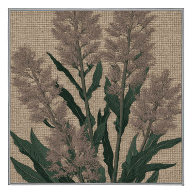 Tapis gris botanique lavable à la machine