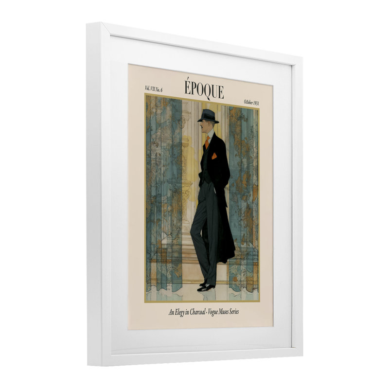 «The Gentleman», reproduction encadrée sous verre, design par A Barefoot Stylist, H 16 po x l 13 po, Cadre de ferme gris