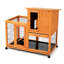 Grande cage à lapin orange avec aire de repos - toit imperméable amovible et spacieux pouvant accueillir divers animaux de compagnie