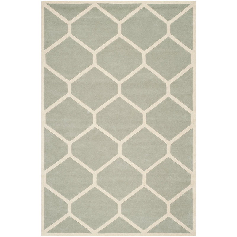 Hand-Tufted Elegance Gray Wool 6' x 9' Rectangular Rug