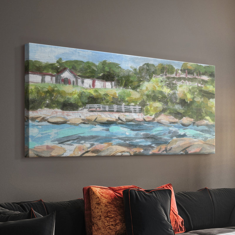 Belle Isle II - Toile tendue avec châssis - Prêt à accrocher, H 16 po x l 32 po