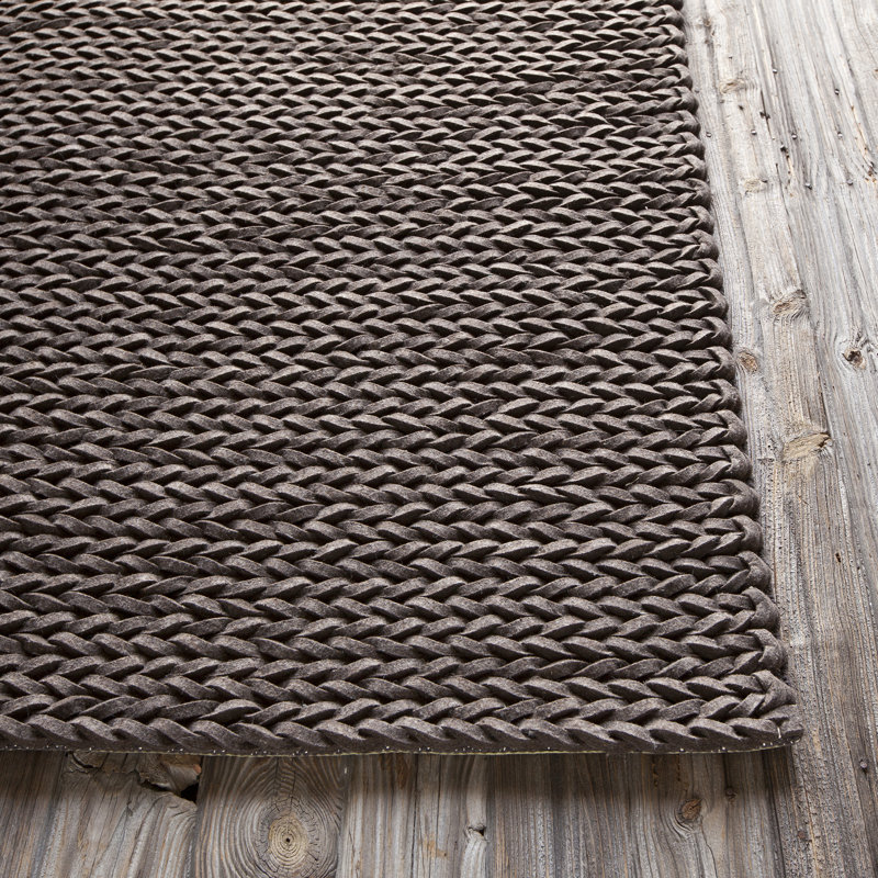 Owen Authentic Hand-Woven Brown Wool Area Rug, 7'9" x 10'6"