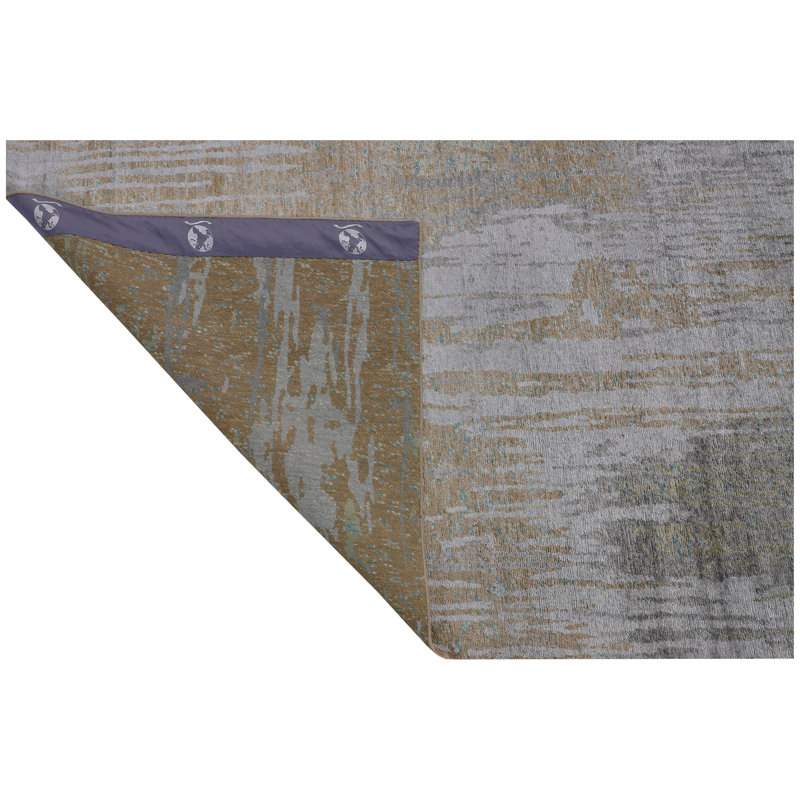 Abstract Area Rug in Gray, Rectangle 6' x 9'