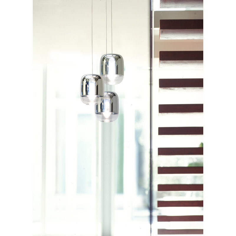 Gong 3 - Light Chrome Cluster Pendant, Silver