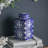 5.3X5.3X10" Valora Blue And White Square Lidded Jar
