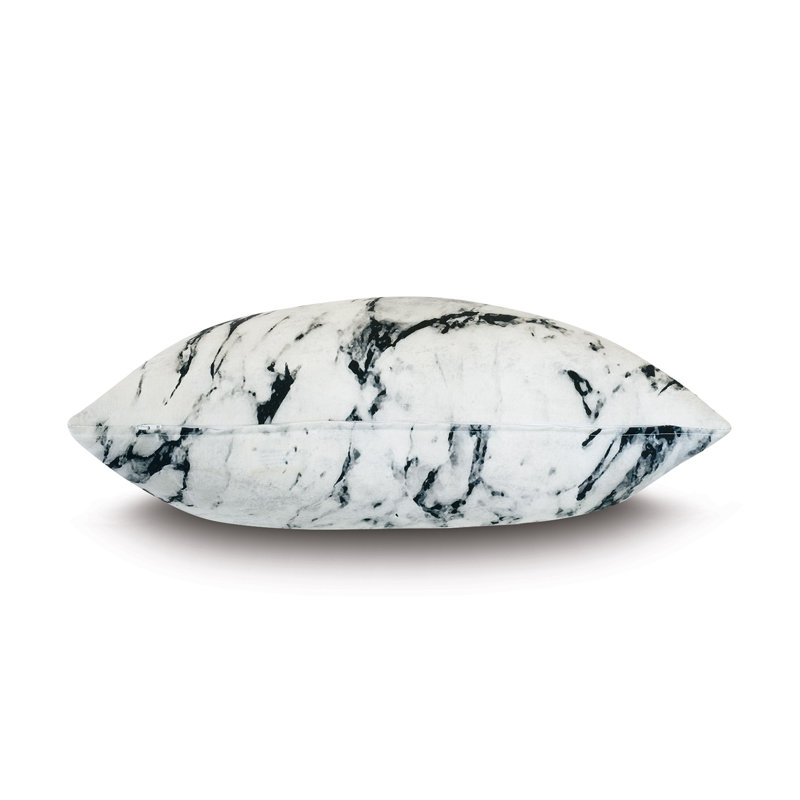 Velvet Square Pillow Cover & Insert, Banks Marble, Down