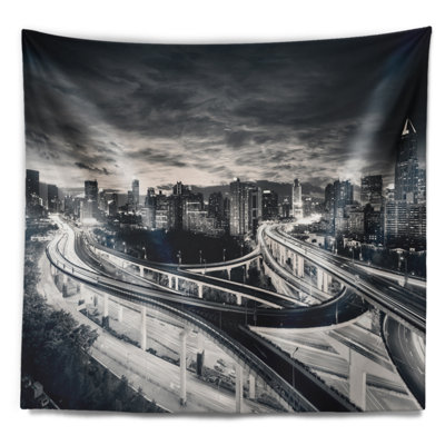 Photographie sombre shanghai city tapisserie Cityscape