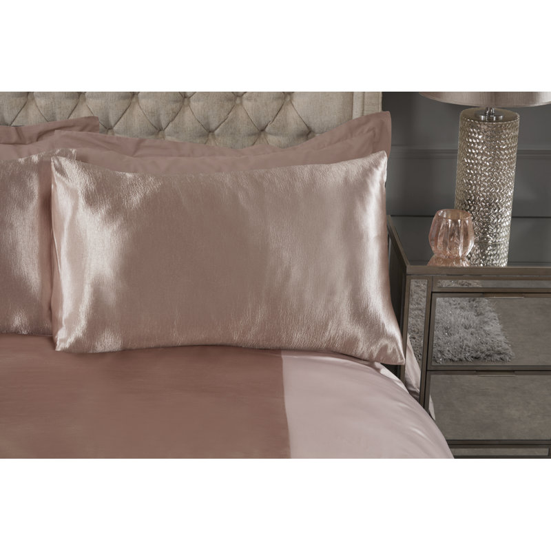Aurianna Polyester Solid Colour Duvet Cover Set with Pillowcases Included, Single - 1 Standard Pillowcase, Champagne