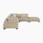  Canapé modulaire moderne 135 po avec tissu en microfibre Brinsley, repose-pieds inclus et 6 coussins-823386633