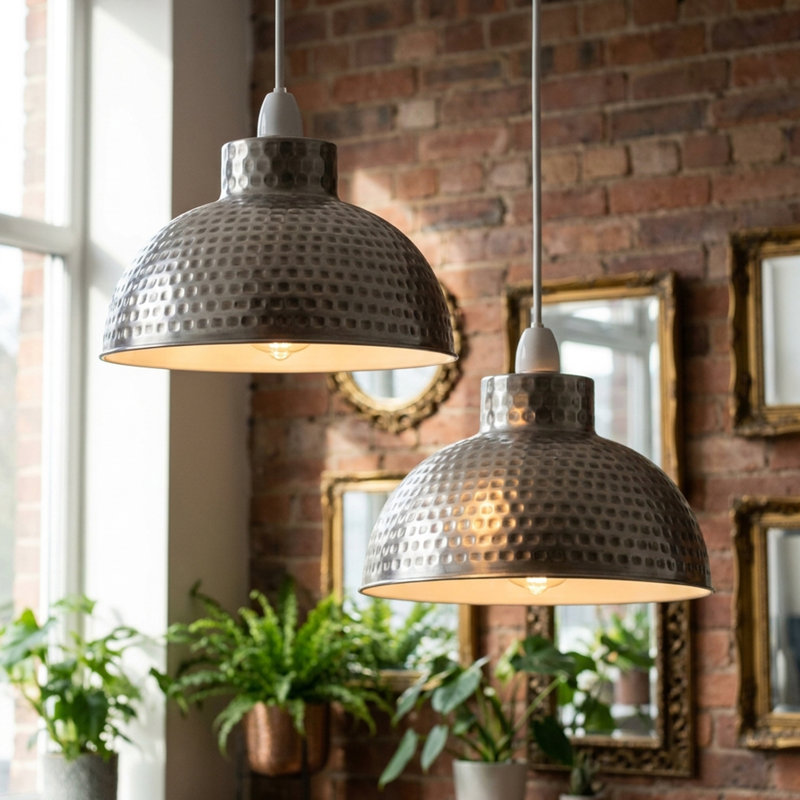 Atreal 16.5cm H Metal Bowl Pendant Shade ( Screw On ), Satin Nickel