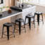 Tabouret de bar moderne 24 po H avec structure en métal et tabouret de bar empilable sans dossier-1844377920
