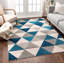 Rubino Modern Geometric Blue/Grey Easy to Clean Area Rug-1391156447