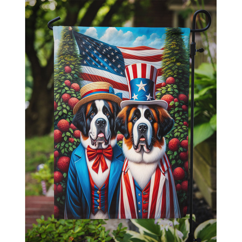Drapeau All American Garden, Bleu / rouge rayé Saint-Bernard