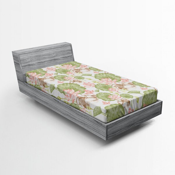 Ambesonne Microfiber Floral Fitted Sheet | Wayfair