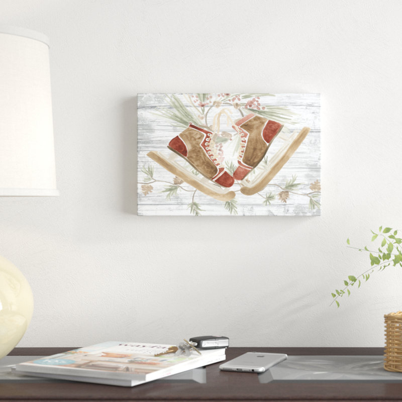 Pinecone Lodge Collection A by June Erica Vess - Painting Print, 20cm H x 30cm W, Black Floater Frame