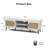 Tv Stand For Tvs Up To 65'', Entertainment Center With Rattan Door, Shelves & 2 Cabinets, Boho Media Tv Console For Living Room, Bedroom, Black-117165544