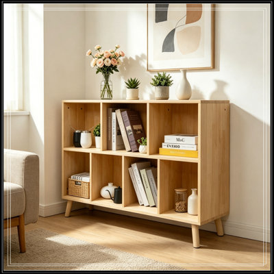 6 Cube Wooden Storage Shelf with sturdy legs