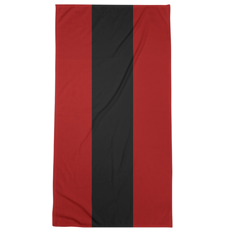 Bath Towel, Red/Black
