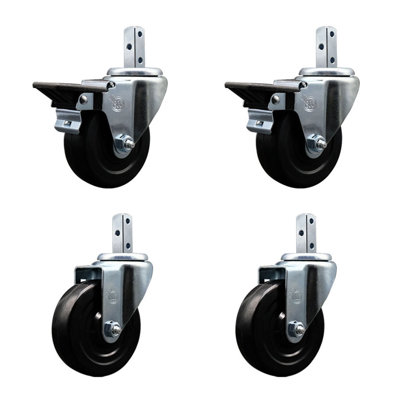 4 Piece Hard Rubber Caster Set