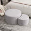 Table gigogne en tissu teint beige - Tables d'appoint rembourrées