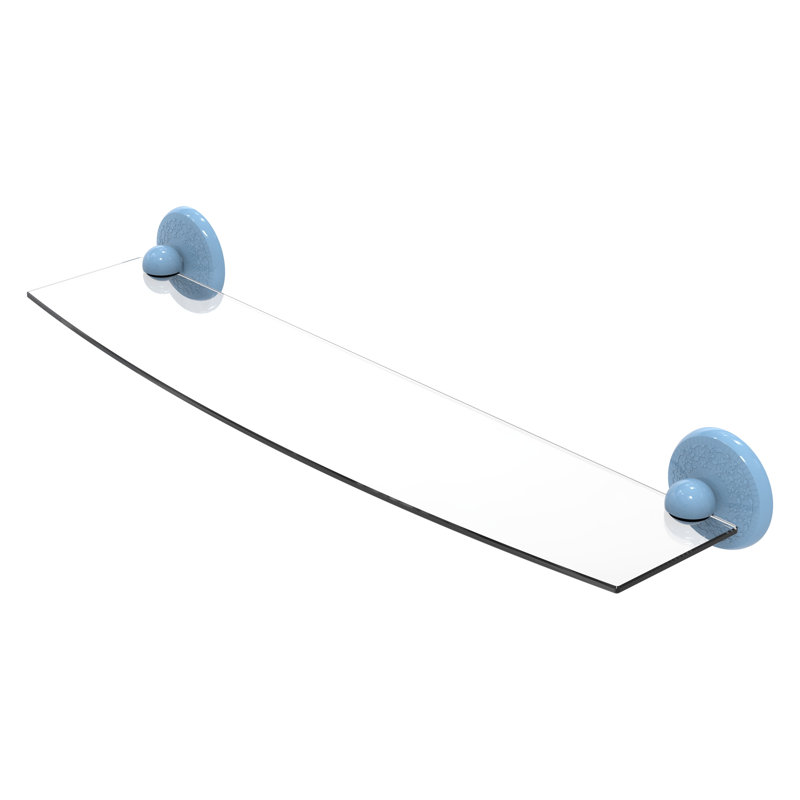 Tablette en verre Yae Carlo Collection MC, H 3 po x l 24 po x P 5 po, Bleu troll plat