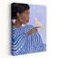 Serene Woman And Dove Elegant Peaceful Serene Bird Portrait Wall Art Print 1 Piece Wrapped Canvas Wall Art-937139533
