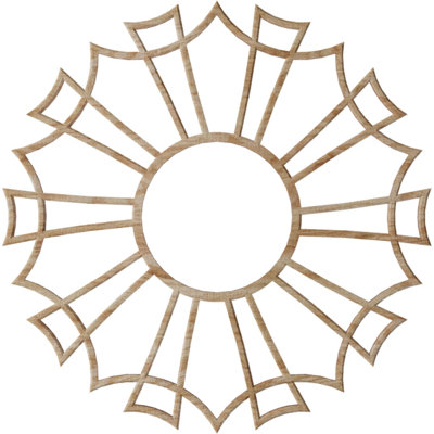 18"OD x 6 3/8"ID x 3/8"T Augustus Wood Fretwork Pierced Ceiling Medallion, Alder