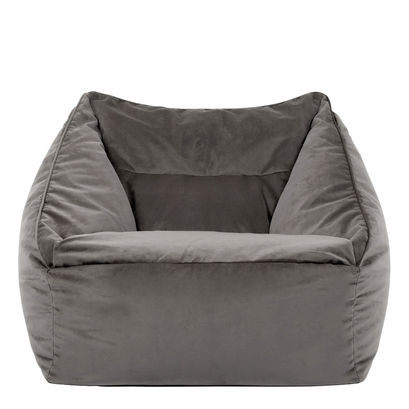 icon Milano Velvet Armchair Bean Bag, Charcoal Grey