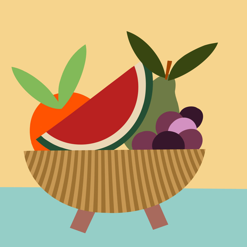 Yomna Graphic Fruit Bowl V par Regina Moore, l 30 po x H 30 po