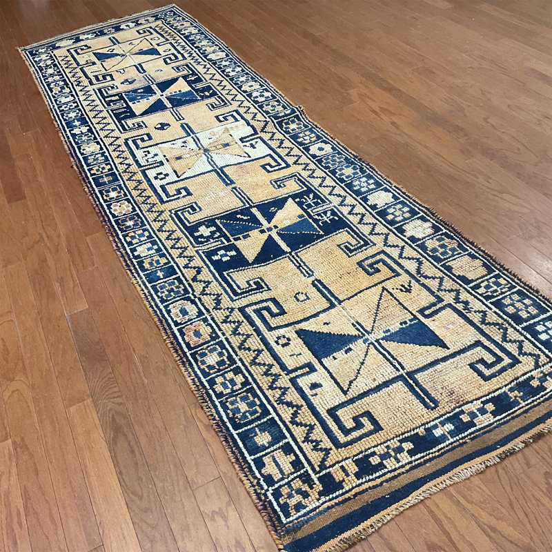 Tapis de couloir Oushak fait à la main Bungalow Rose