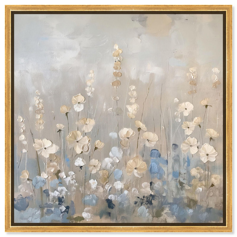 «Luminescent Meadow Canvas Farmhouse» par Art Remedy, H 25 po x l 25 po x P 1,8 po, Cadre flottant doré
