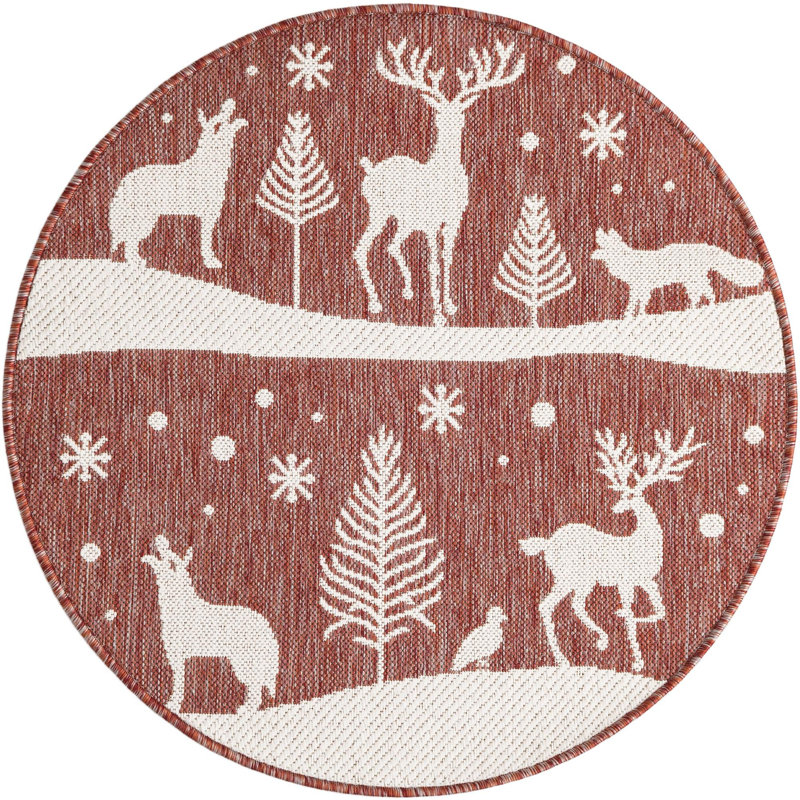 Le tapis Holiday Aisle® Kareema, Rond 3 pi 1 po