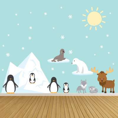 Adhésif décoratif pépinière animaux de l'Arctique