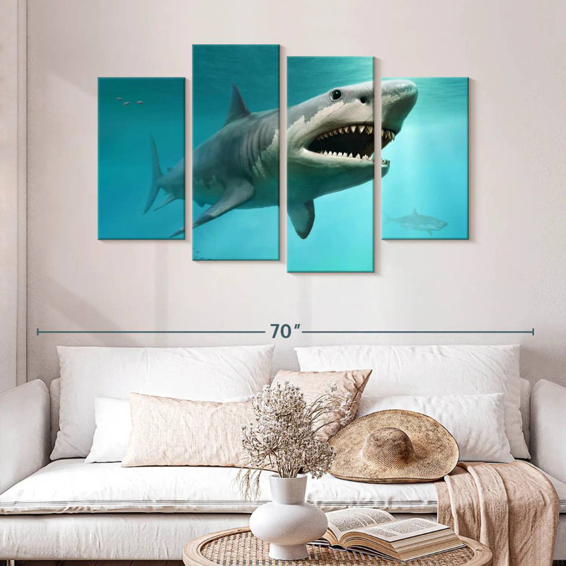 Brampt Extinct Megalodon Shark, 32" H x 52" W