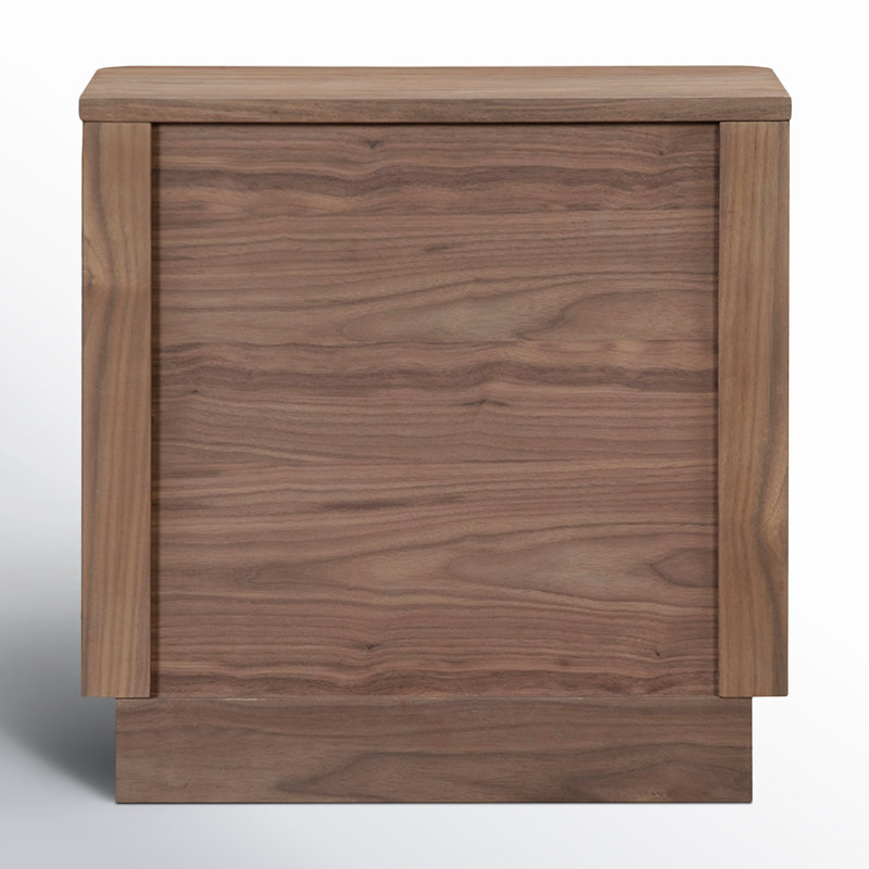 Mille 2 - Drawer Solid Wood Nightstand, Walnut