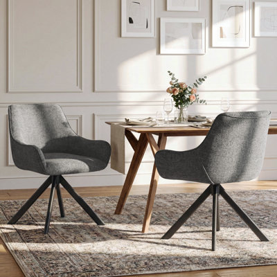 Gefjun 46cm H Swivel Dining Chairs, Modern Upholstered Armchairs for Dining Room Kitchen Living Room