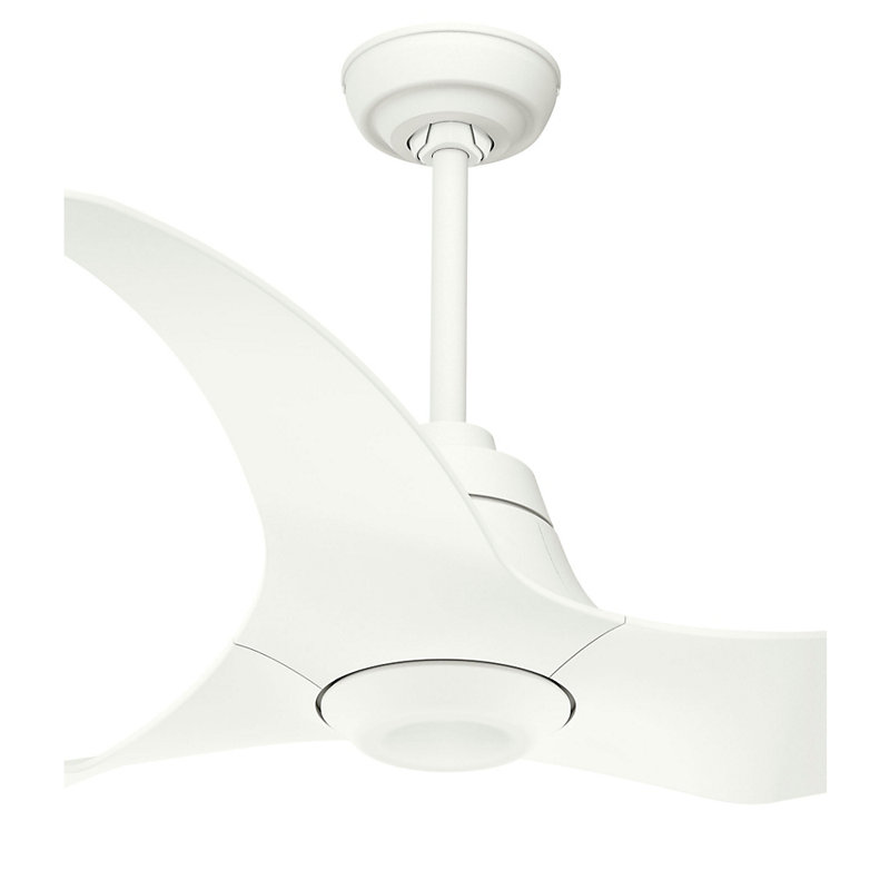 60" Stingray 3 - Blade LED Standard Ceiling Fan with Remote Control and Light Kit Included, Porcelain White