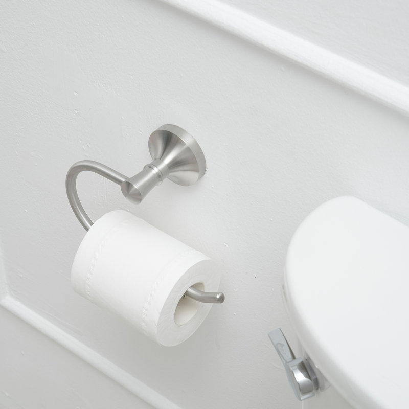 Brushed Nickel Wall Mounted Round Toilet Paper Holder