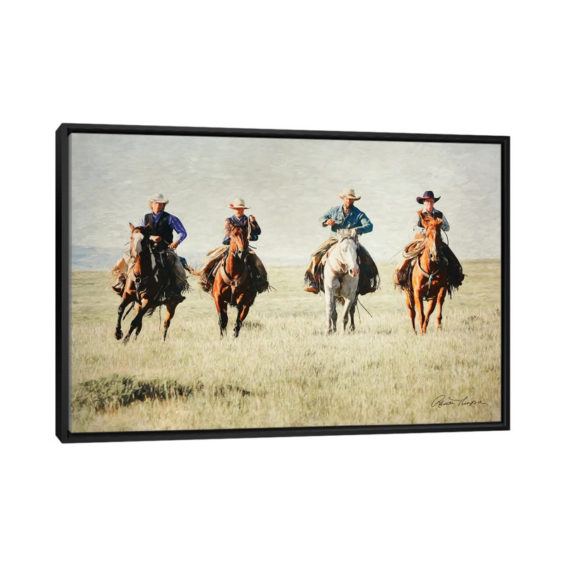 Giddy Up Horse by Rhonda Thompson - Floater Frame Print on Canvas