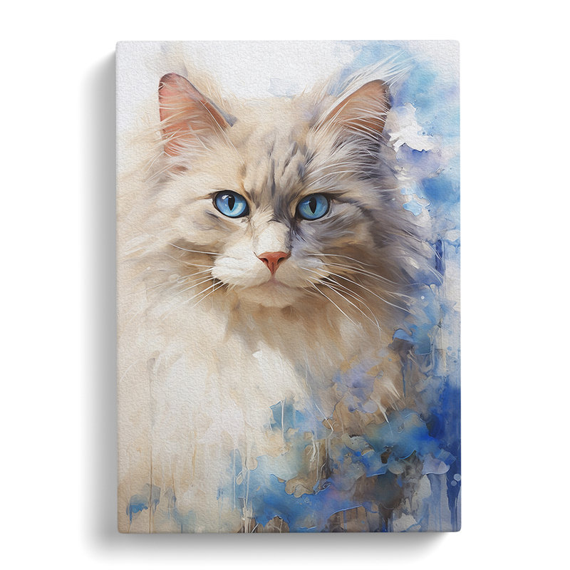 Ragdoll Cat Gestural - Wrapped Canvas