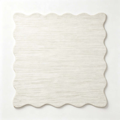 Scalloped Border Washable Area Rug