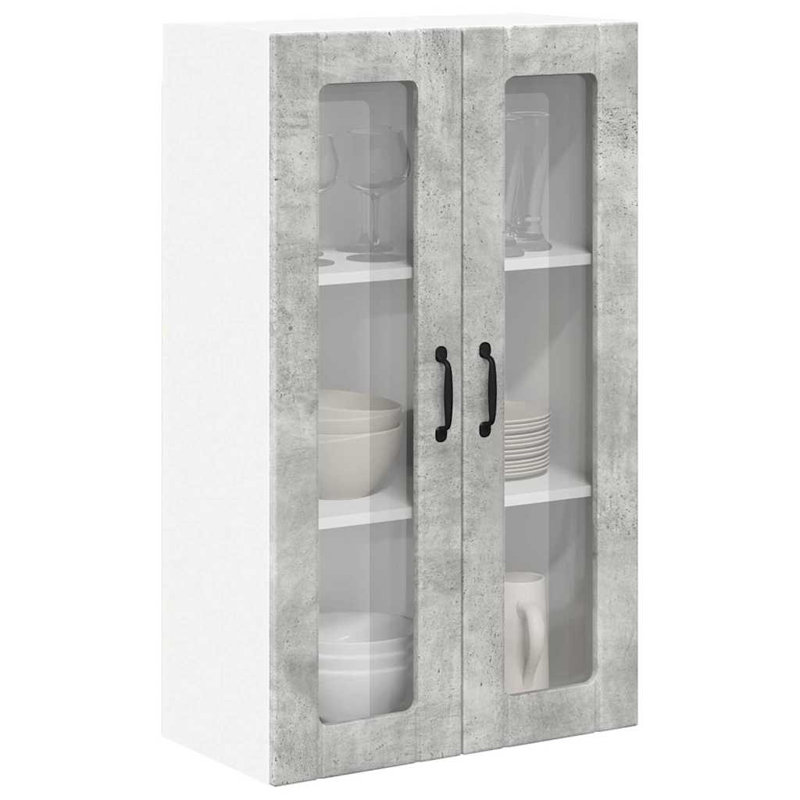 Vidaxl Kitchen Wall Cabinet White 60 X 31 X 100 Cm Engineered Wood, Concrete Grey, 100cm H x 60cm W x 31cm D