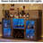 Bar Cabinet With Power Outlets, Led Lights And Glass Holder, Storage Buffet Cabinet-639865637