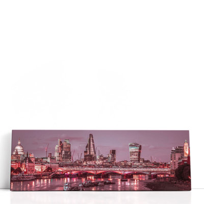Evening View of Blackfriars Bridge over River Thames 2 - Canvas Print Wall Art