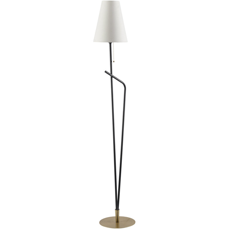 Clomer Floor Lamp, Black/Tan