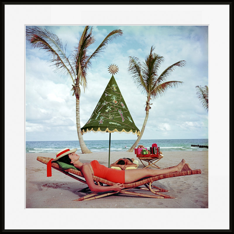 Palm Beach IdyII Print by Slim Aarons, Black, 33"Hx 33"Wx1.75"D