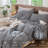MooMee Gingham Duvet Cover Set 100% Washed Cotton Linen Like Lightweight-115836944-121465077